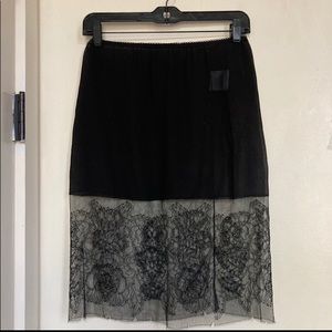 Chanel sheer lacy floral skirt in black